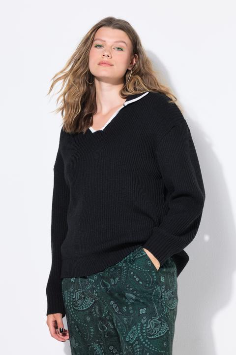 Produktbild Studio Untold Pullover, oversized, Strukturstrick, Polokragen (58)