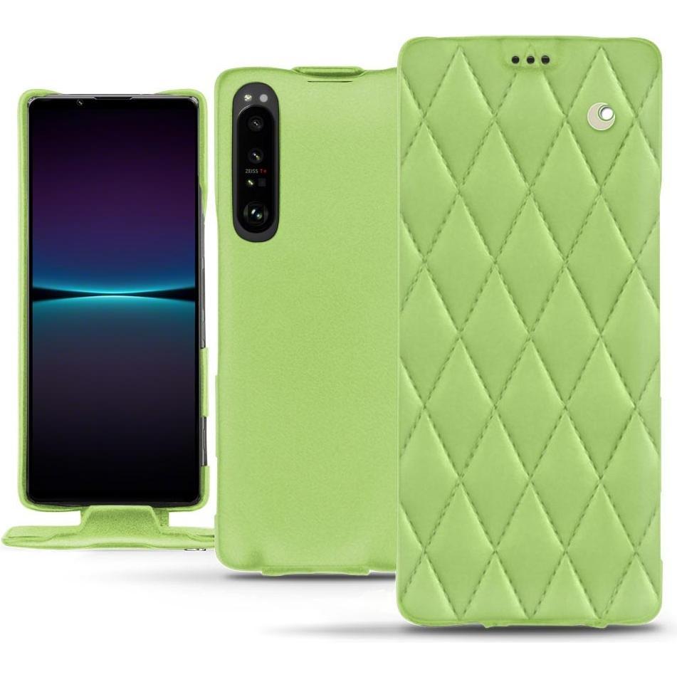 Noreve Lederschutzhülle vertikal (Sony Xperia 1 IV), Smartphone Hülle, Grün
