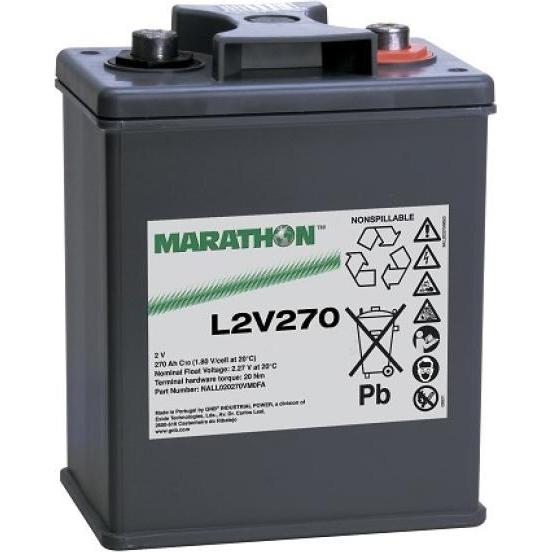 Exide, Versorgungsbatterie, Marathon L2V270 Blei Akku mit M8 Schraubanschluss 2V, 270000mAh (2 V, 270 Ah)