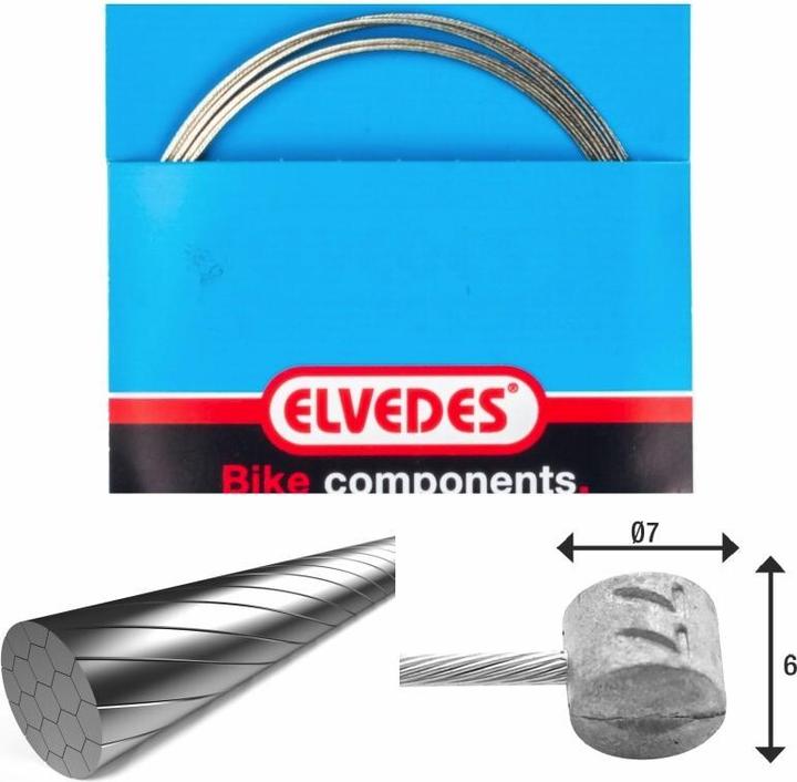 Produktbild Elvedes Bremszug 1x19 Edelstahldraht ø1,5mm T-Kopf ø7x6mm