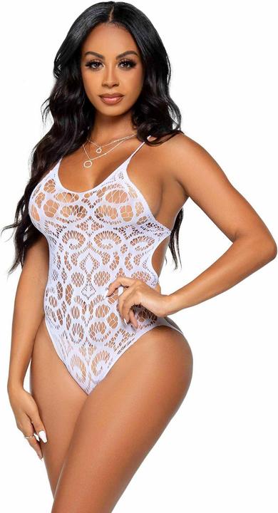 Produktbild Leg Avenue Seamless Scroll Lace Teddy - Weiss (One Size)