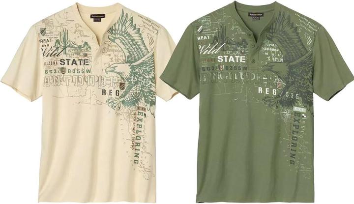 Produktbild Atlas For Men TShirt HenleyKragen (2erPack) (L)