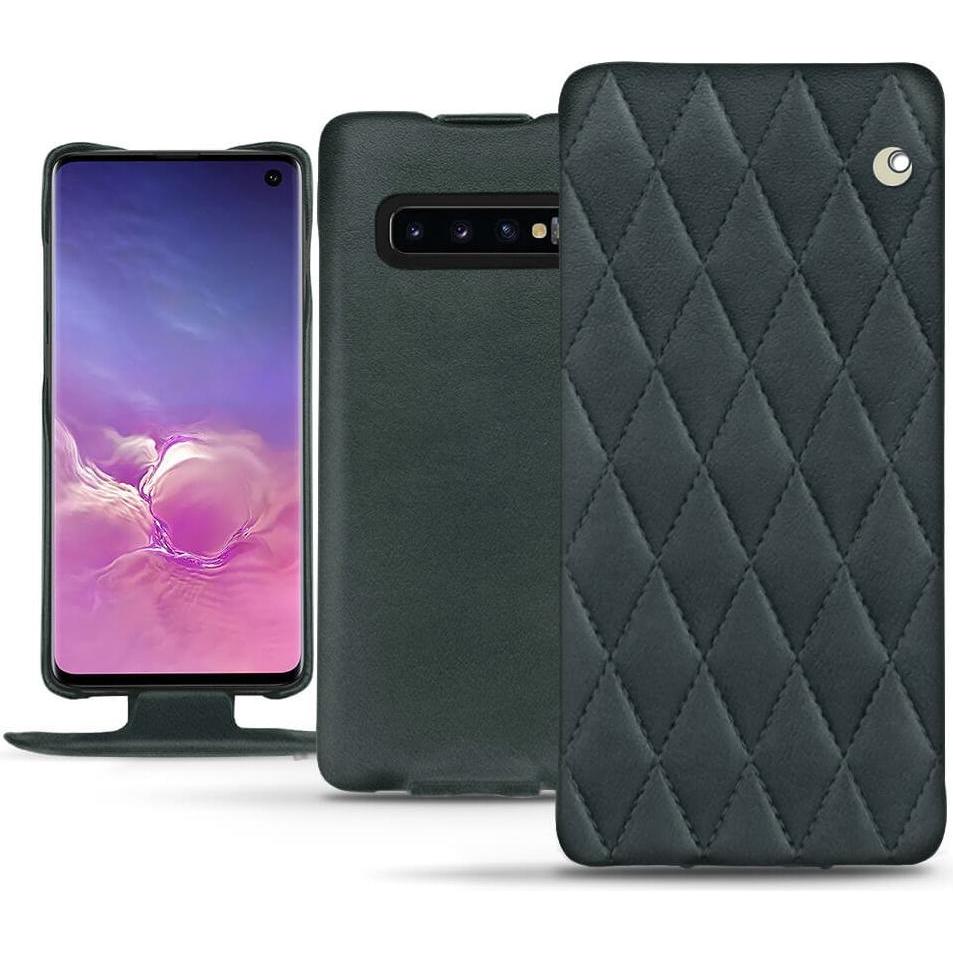 Noreve Lederschutzhülle vertikal (Samsung Galaxy S10), Smartphone Hülle, Blau