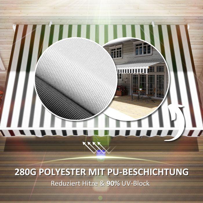 Immagine prodotto Swisshandel24 Tenda da sole per balcone, 3,95x2,45x3,50 m, resistente ai raggi UV, per tutte le superfici, con (2.45 m)