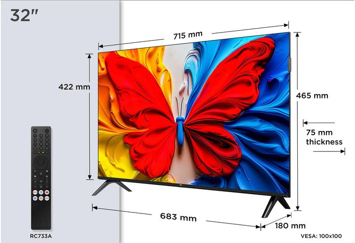 Produktbild TCL 32S5K (32", LED, QLED, Full HD, 2025)