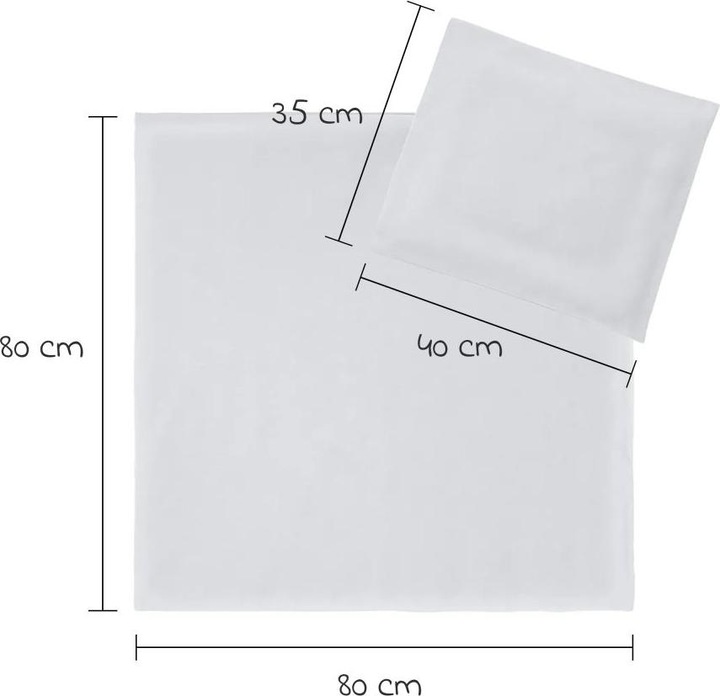 Immagine prodotto Makian Biancheria da letto per bambini e set da letto Biancheria da letto 80 x 80 cm - Uni - Grigio (80 x 80 cm, 35 x 40 cm)