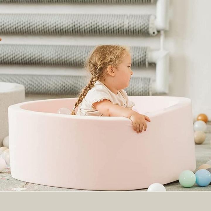 Image du produit Activity Board Waldorf Baby Piscine à balles ronde 90x30cm avec 200 balles, Piscine à balles cadeau - Rose clair