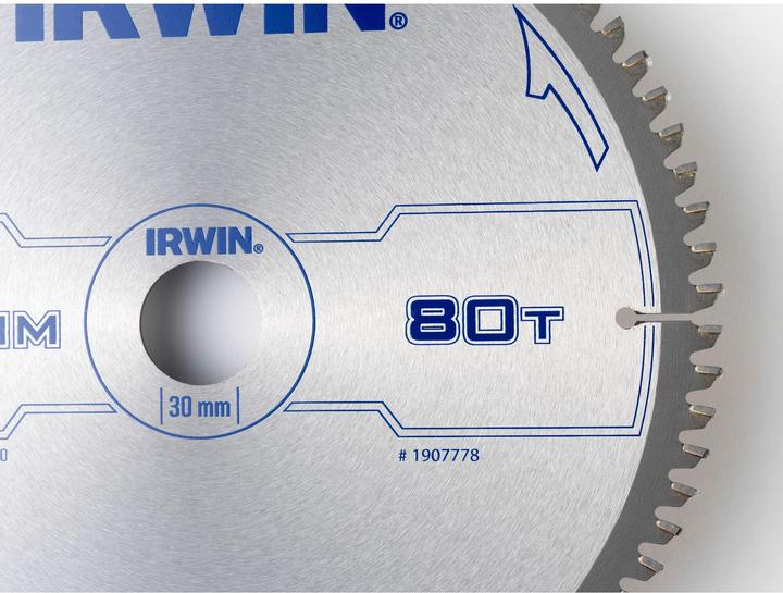 Productafbeelding Irwin IRW1907778 250 x 30 mm 80-tands professioneel cirkelzaagblad - Aluminium
