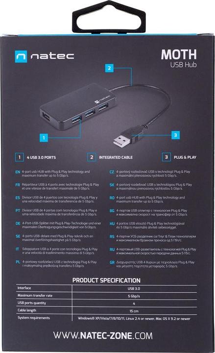Image du produit Natec Moth (USB-A, 4 ports)