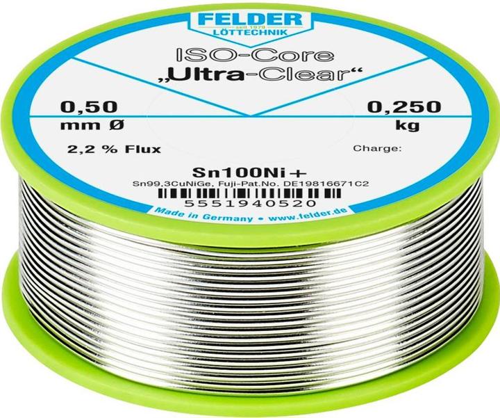 Felder Lottechnik ISO-Core Ultra-Clear Sn100Ni+ (Soldering Coil Kit)