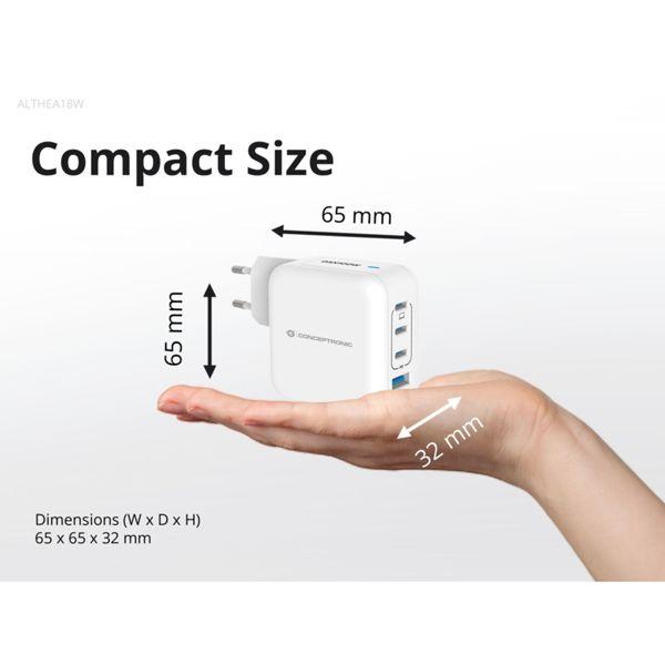 Produktbild Conceptronic Ladegerät 4Port 100W,3xUSB-C,3-in-1 USB-A PD ws (100 W, 4 Ports)