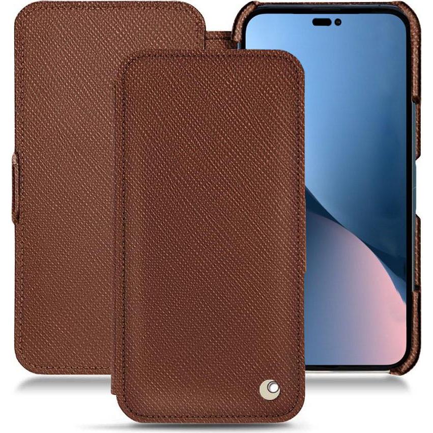 Noreve Lederschutzhülle horizontal (Apple iPhone 14 Plus), Smartphone Hülle, Braun