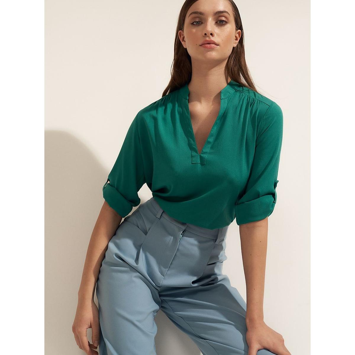 Nife, Damen, Bluse, Bluse, Grün, (40)