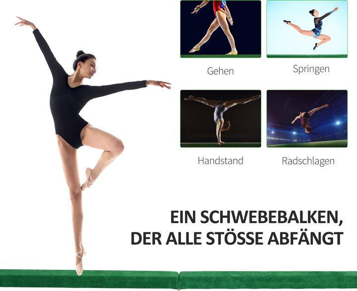 Produktbild Homcom Schwebebalken Kiefernholz, Polyester Grün