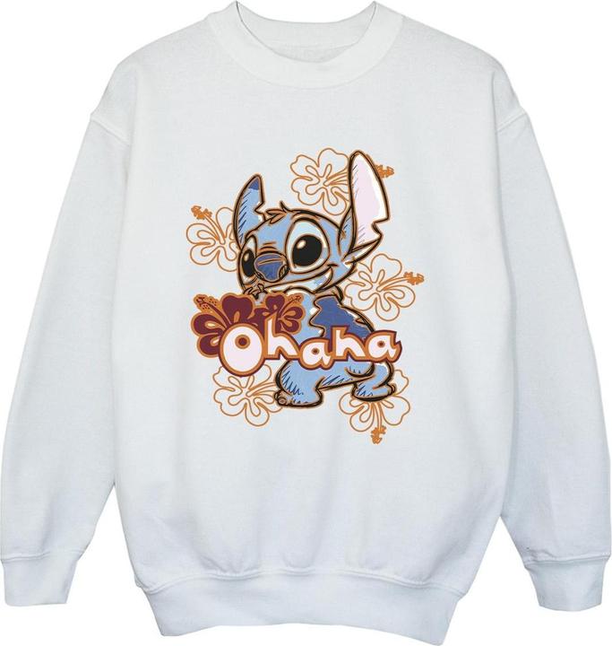Produktbild Disney Lilo And Stitch Ohana Orange Hibiscus Sweatshirt Jungen (152, 158)