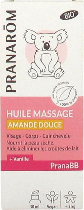 Pranarom Olio di mandorle dolci biologico per massaggi (30 ml)
