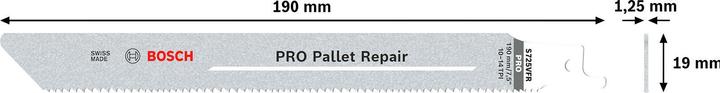 Produktbild Bosch Professional Zubehör PRO Pallet Repair S725VFR Blatt, 1,25 x 19 x 190 mm, 100-tlg.