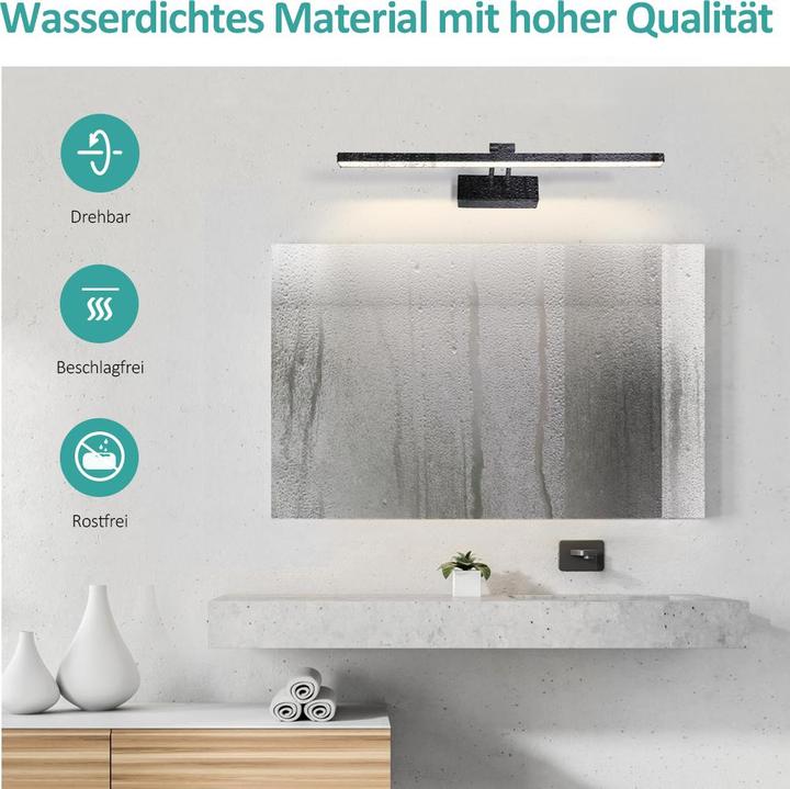 Produktbild Emke Spiegelleuchte, NeutralWeiss(4200K), 40cm, Schwarz