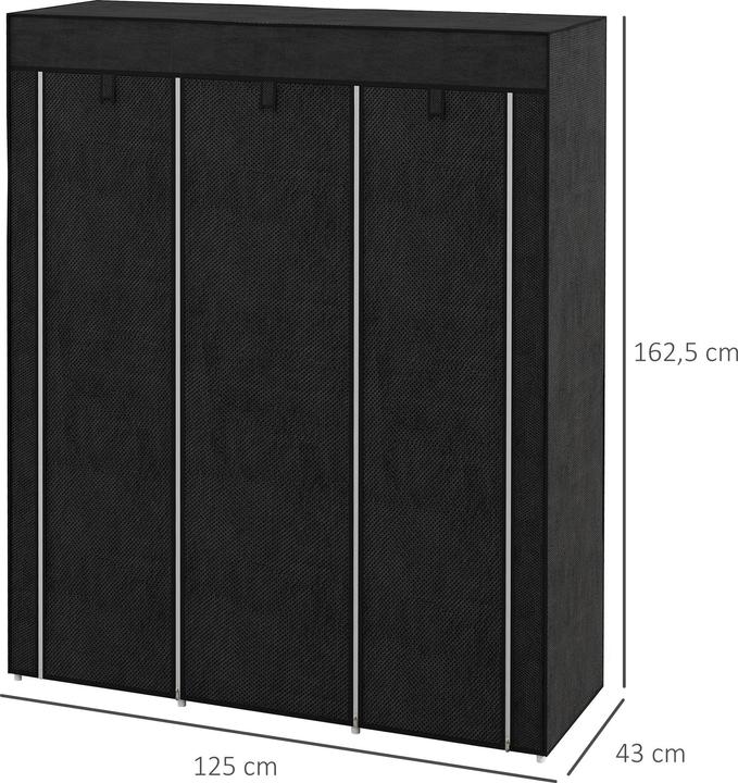 Image du produit Homcom Armoire en tissu avec armoire en tissu (125 x 43 x 162,5 cm)