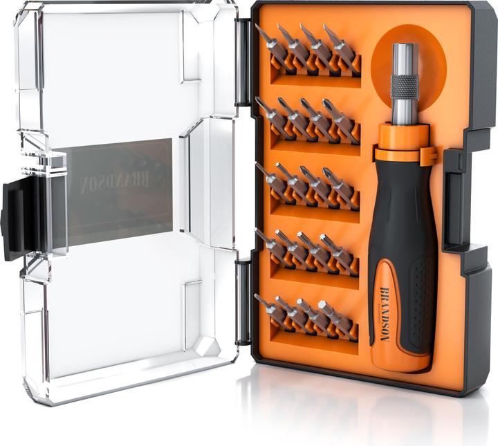 Actual product image Brandson Screwdriver set 21-piece, mini bits, slotted, Phillips, hexagon socket, Torx, precision mechanics (Pozidriv cross recess (PZ), Pin-torx, Phillipps cross recess (PH), Port)