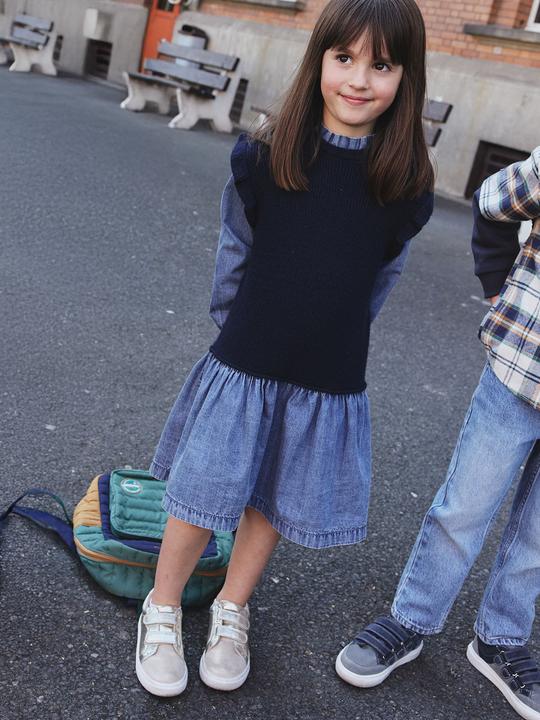 Produktbild Vertbaudet Mädchen 2-in-1-Kleid mit Denim (140)