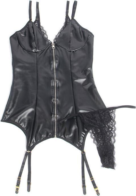 Produktbild Subblime - 955458 SCHWARZER LEDER-BODY MIT REISSVERSCHLUSS S/M (M, S)