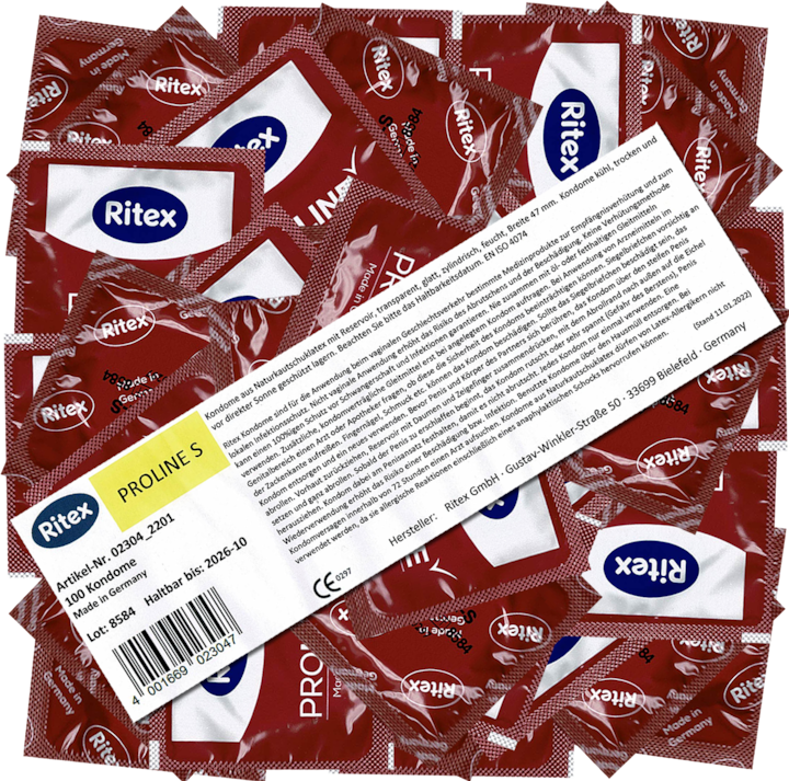 Ritex ProLine S" 100 condoms with slim fit for a particularly safe feeling (100 pcs.)
