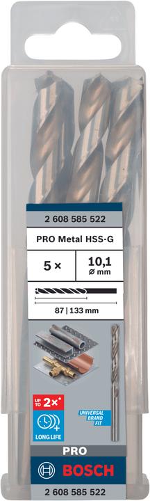 Actual product image Bosch Professional Zubehör PRO Metal HSS-G twist drill, 10.1 x 87 x 133 mm (10.1 mm)