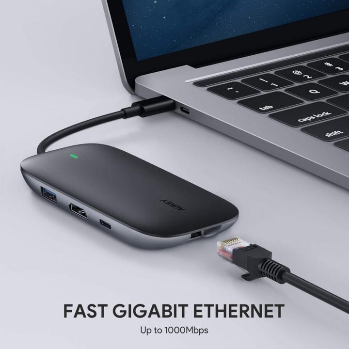 Produktbild Aukey I/O-HUB USB3 3PORT CB-C71/LLTSN1001018 (USB-C, 8 Ports)