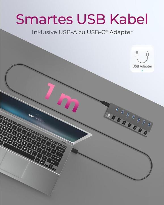 Produktbild Icy Box IB-HUB1701-C3 (USB-C, 7 Ports)
