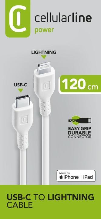 Actual product image Cellularline Power Cable 120cm - USB-C to Lightning (1.20 m, USB 3.2 Gen 1)