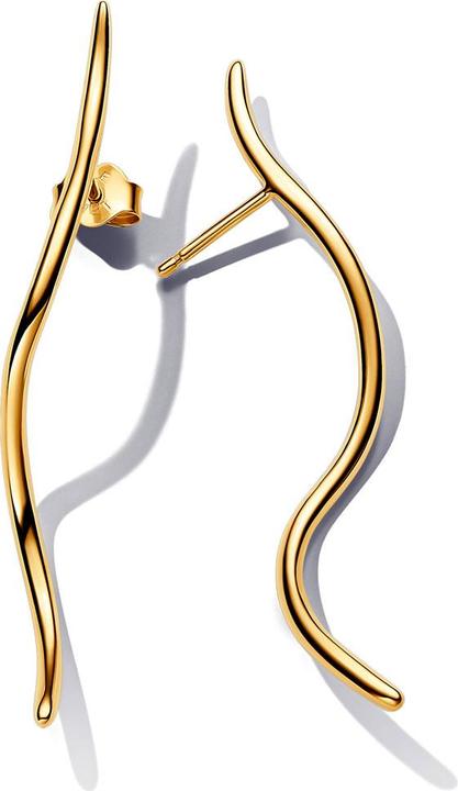 Image du produit Pandora Boucles d'oreilles en fil métallique de forme organique (Métal, Plaqué or)