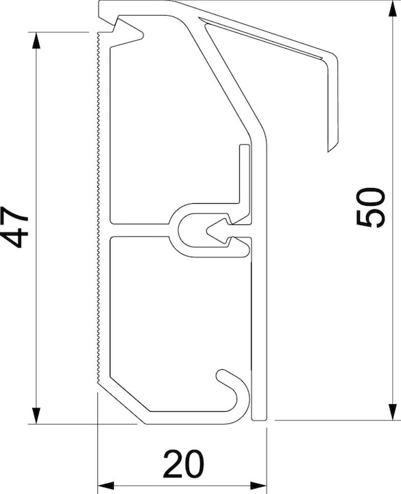 Produktbild OBO Bettermann Sockelleistenkanal SL-T Set 20x50 Tepp. 6132218 (Kabelkanal, 2000 mm)
