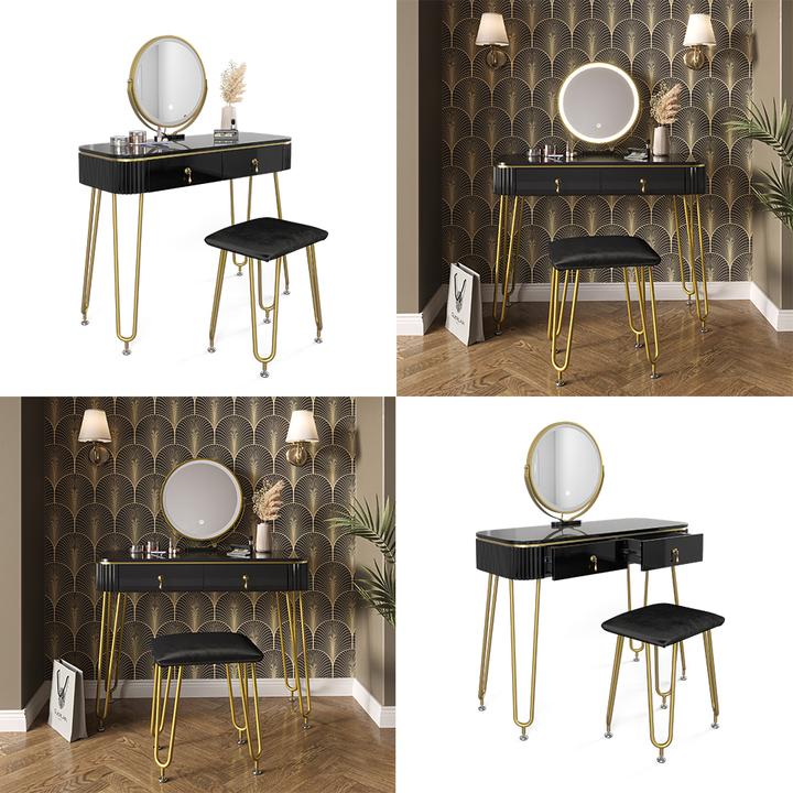 Image du produit Vicco Grace avec éclairage LED et tabouret (100 x 40 x 126 cm)