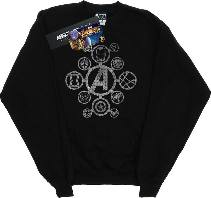 Produktbild Avengers Infinity War Distressed Metall Ikonen Baumwolle Sweatshirt (M)