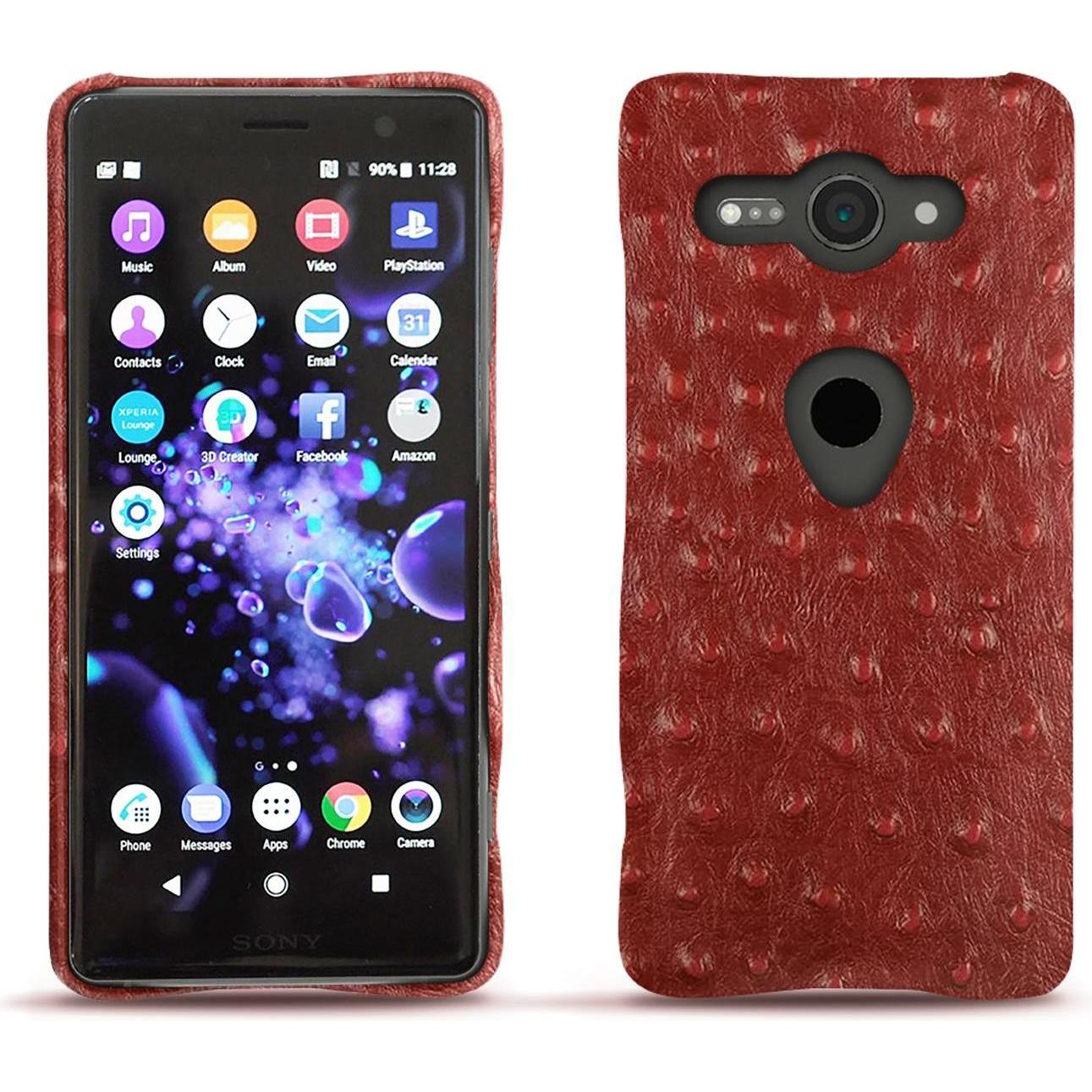 Noreve Lederschutzhülle (Sony Xperia XZ2 Compact), Smartphone Hülle, Rot