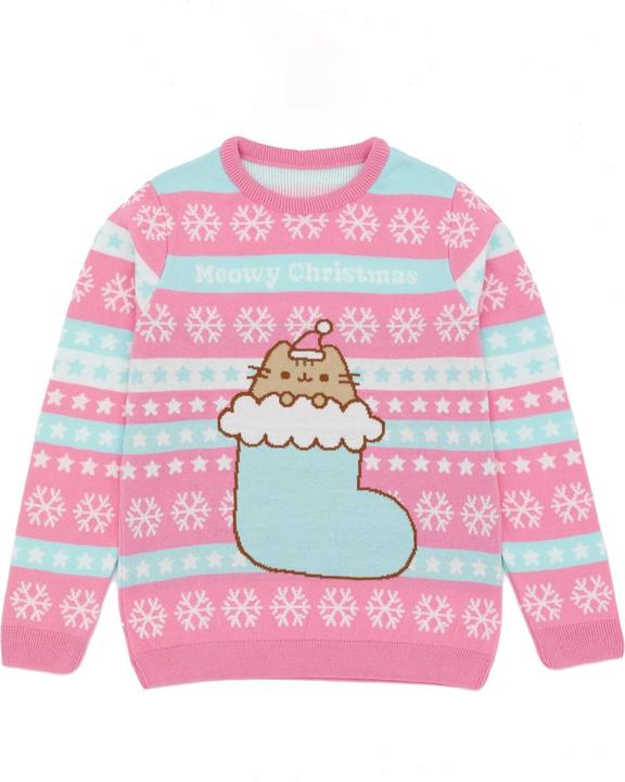 Immagine prodotto Pusheen Felpa natalizia a maglia per bambine (146, 152)