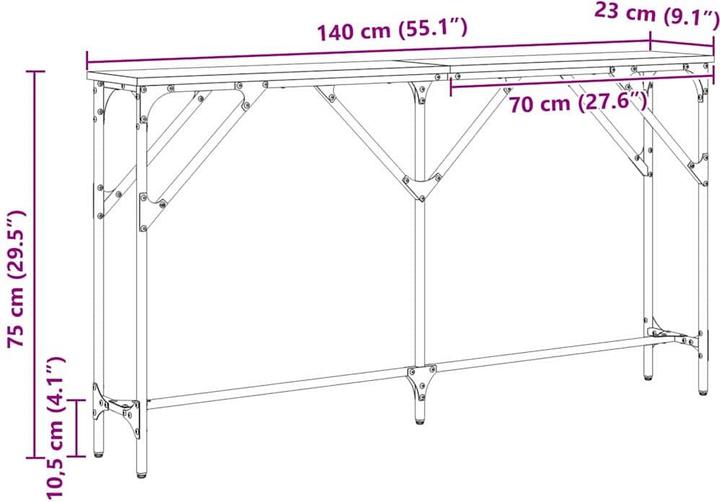Produktbild vidaXL Beistelltisch (140 x 23 x 75 cm)