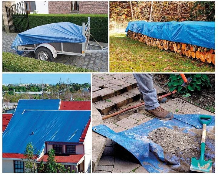 Produktbild Garden Lights Abdeckplane - Blau/Khaki - Strapazierfähig - 8 x 10 m (8 x 10 m)