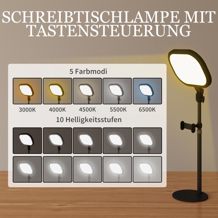 Produktbild Homcom Tischlampe Metall, PC Schwarz (1150 lm)