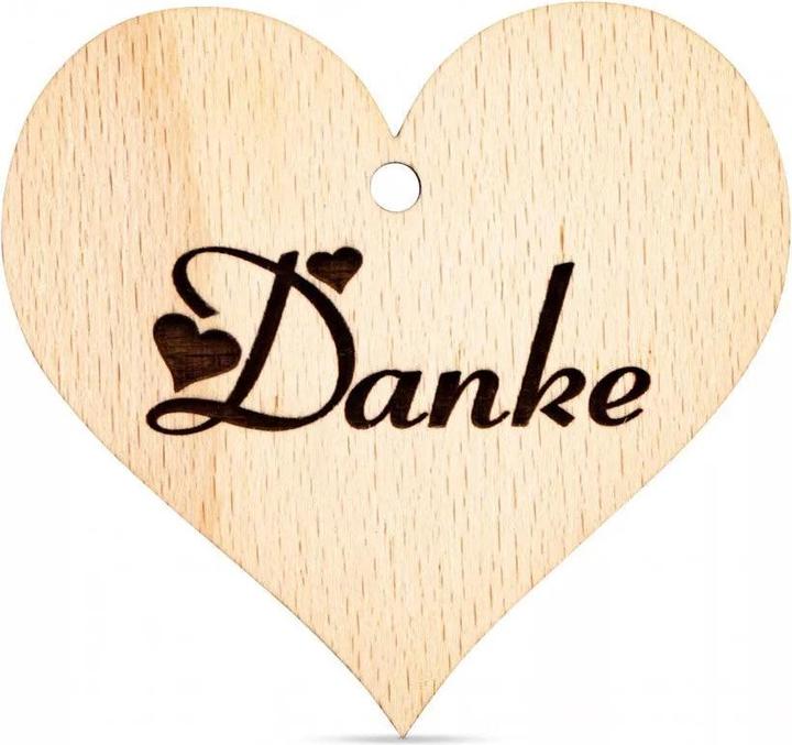 Image du produit ZNatur Coeur Pendentif Cadeau Décoration avec gravure Merci No.73