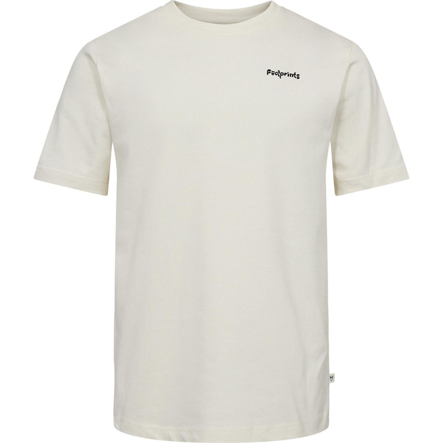 KnowledgeCotton Apparel, Herren, Shirt, Regular S/S Heavy Single Footprint, Weiss, (L)
