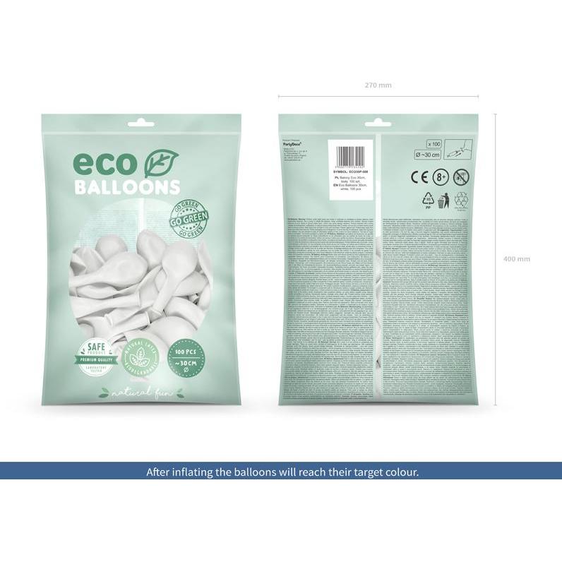 Thumbnail - Partydeco Eco Balloons 30cm pastel, white (1 pkt / 100 pc.)