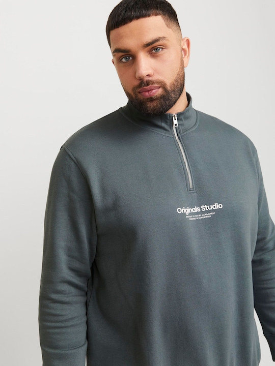 Produktbild Jack & Jones Plus Size Gedruckt Sweatshirt mit halbem Reissverschluss Sweatshirt mit halbem Reissverschluss (6XL)