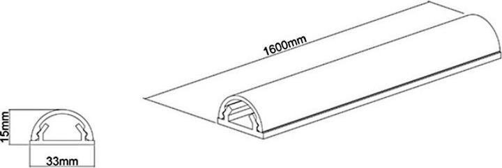 Actual product image Multibrackets Cable duct 33x1600, aluminum, silver (Duct, 160 cm)