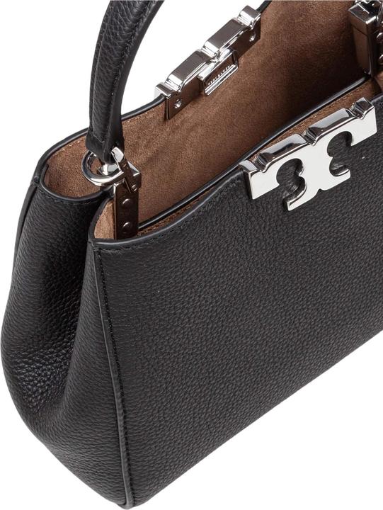 Actual product image Tory Burch eleanor mini satchel in hammered leather black