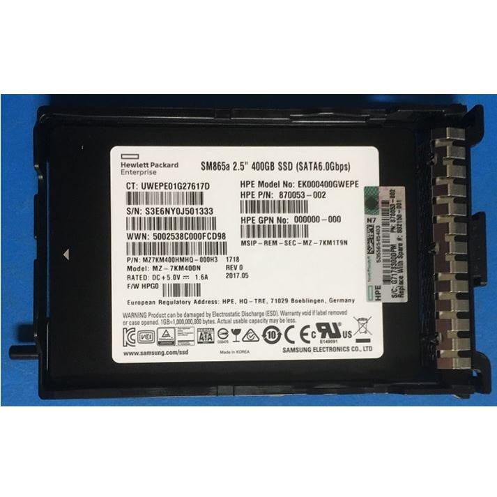 HPE SSD 400GB 6G SFF SATA WI-3 (400 GB), SSD