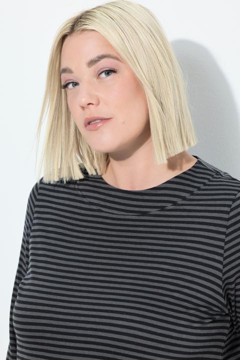 Produktbild Ulla Popken Shirt, Ringel, A-Linie, Stehkragen, 3/4-Arm (56)