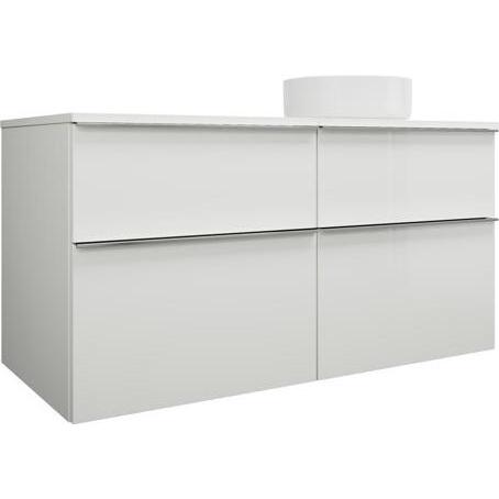 burgbad, Badmöbelset, Eqio Keramik-Aufsatzwaschtisch, rund, inklusive Waschtischunterschrank, Breite 1200m