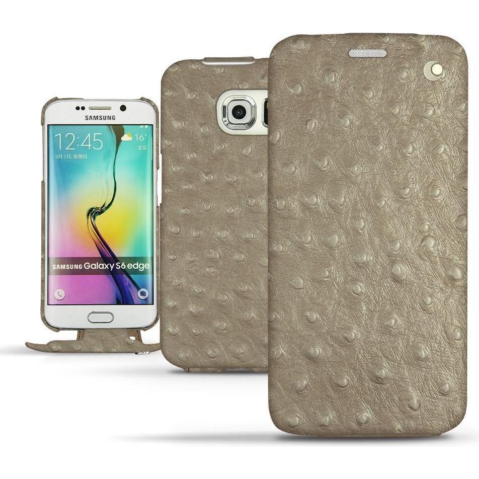 Noreve Lederschutzhülle vertikal (Samsung Galaxy S6), Smartphone Hülle, Beige
